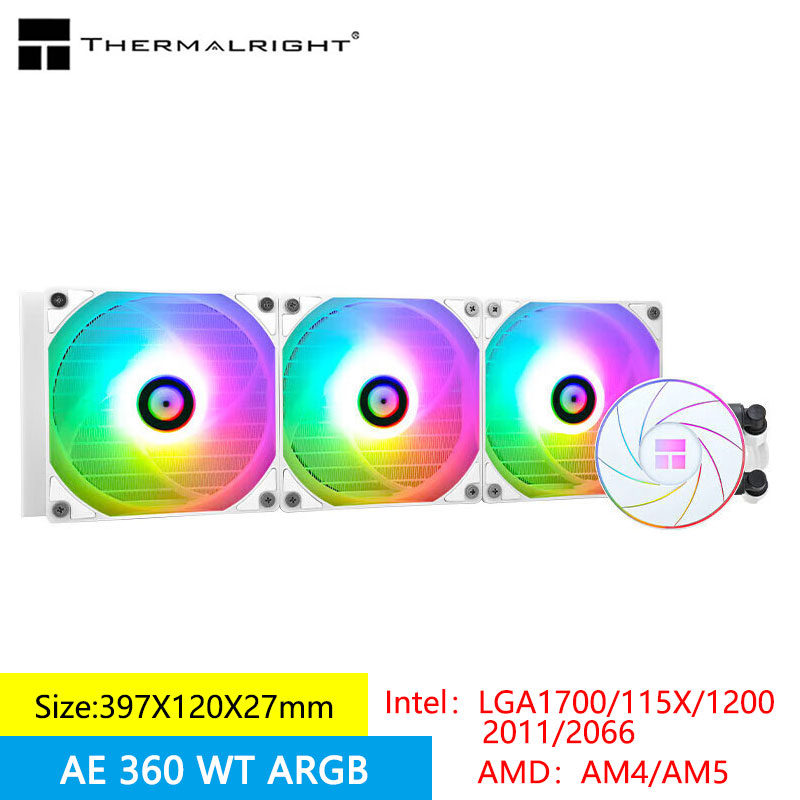 Pc Gaming Water Cooling - CPUファンと統合された水冷システム,5v 3ピン,360 argb,lga1700 115x am5