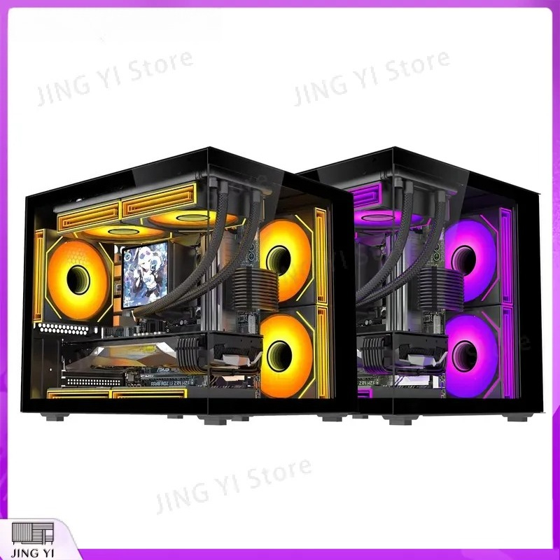 Pc Gaming Cpu - ATXゲーミングPCケース RGBコンピューターシャーシタワーデスクトップキャビネット ファン付き 高風量ミッドタワーCPUハウジング DIYビルド用