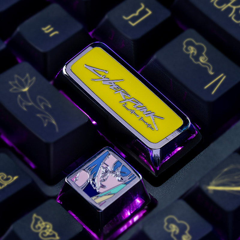 Pc Gaming Keyboards - アニメキーキャップサイバーパンク 2077 テーマメカニカルキーボード金属素材キーキャップ PC ゲーミングキーボードギフト
