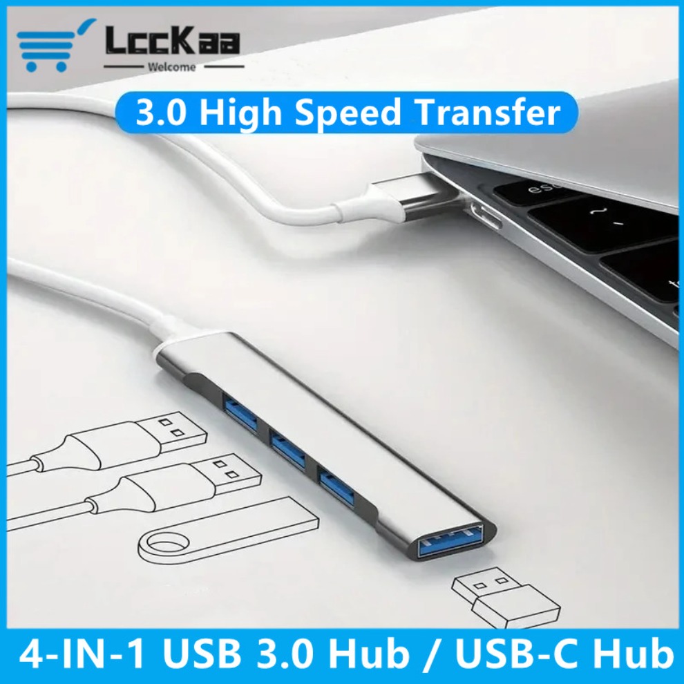 Usb Hub Gaming - PC用高速USBType-Cスプリッター,4 in 1マルチポート,アクセサリ,3.0ポート,3.0