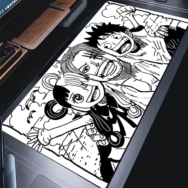 Pc Gaming Keyboards - マウスパッド PC 白黒漫画キーボードパッド ノートパソコン 日本アニメ ワンピース