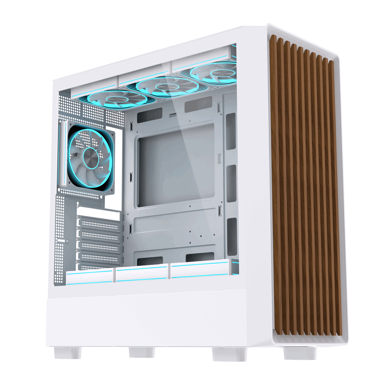 カスタムATXフルタワーゲーミングPCケース、木目調テクスチ - Pc Gaming Water Cooling のレビューと価格