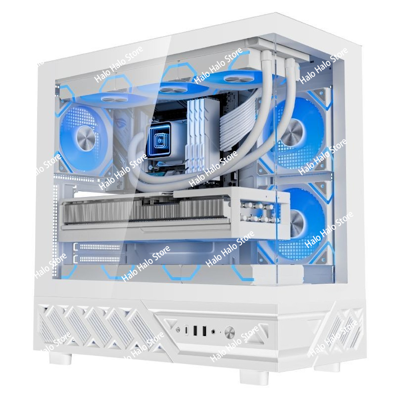 ホワイトシービューATX PCケース強化ガラス360mm水冷 - Pc Gaming Liquid のレビューと価格
