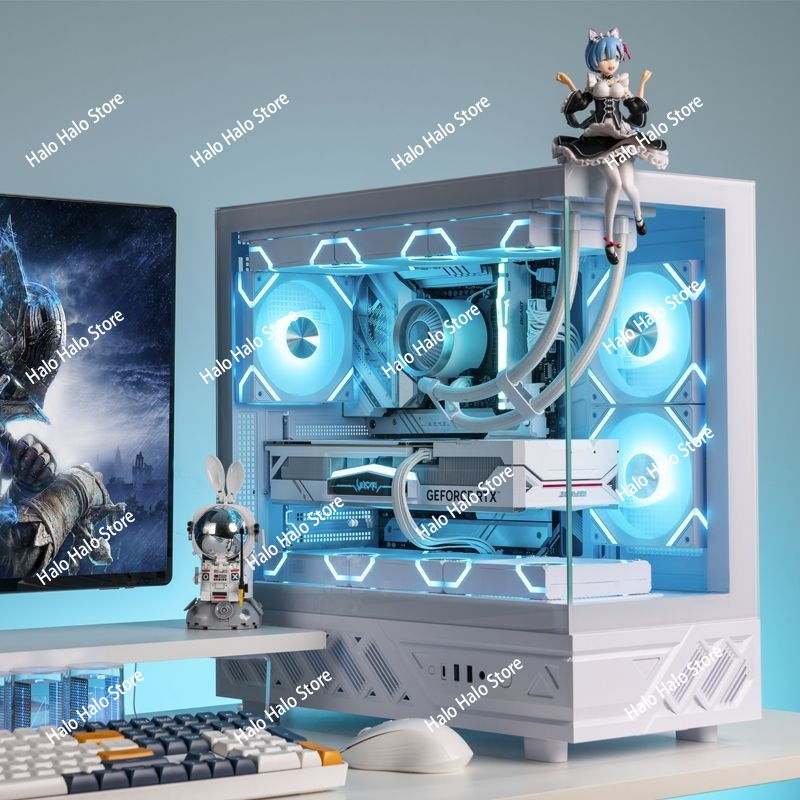 ホワイトシービューATX PCケース強化ガラス360mm水冷 - Pc Gaming Liquid のレビューと価格