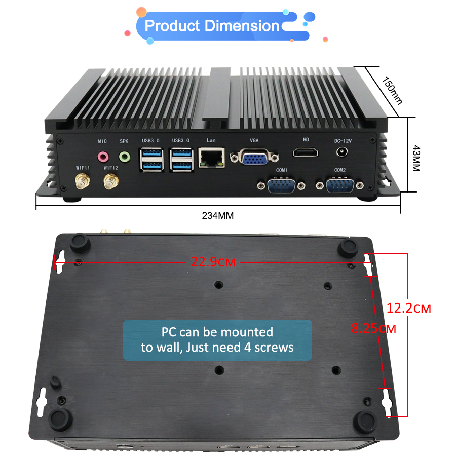 産業用ファンレスミニPC Core i5-8259U i7- - Intel Cpu Core I7 のレビューと価格
