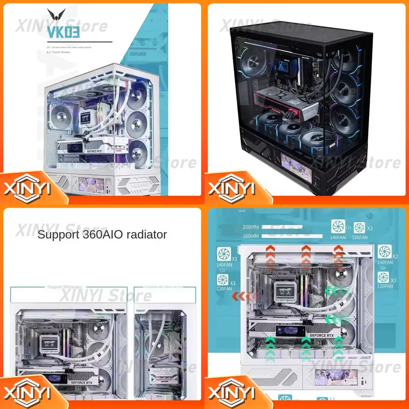 ヴァルキリー VK03 ホワイトアルミニウムゲーミングPCケ - Pc Gaming Water Cooling のレビューと価格
