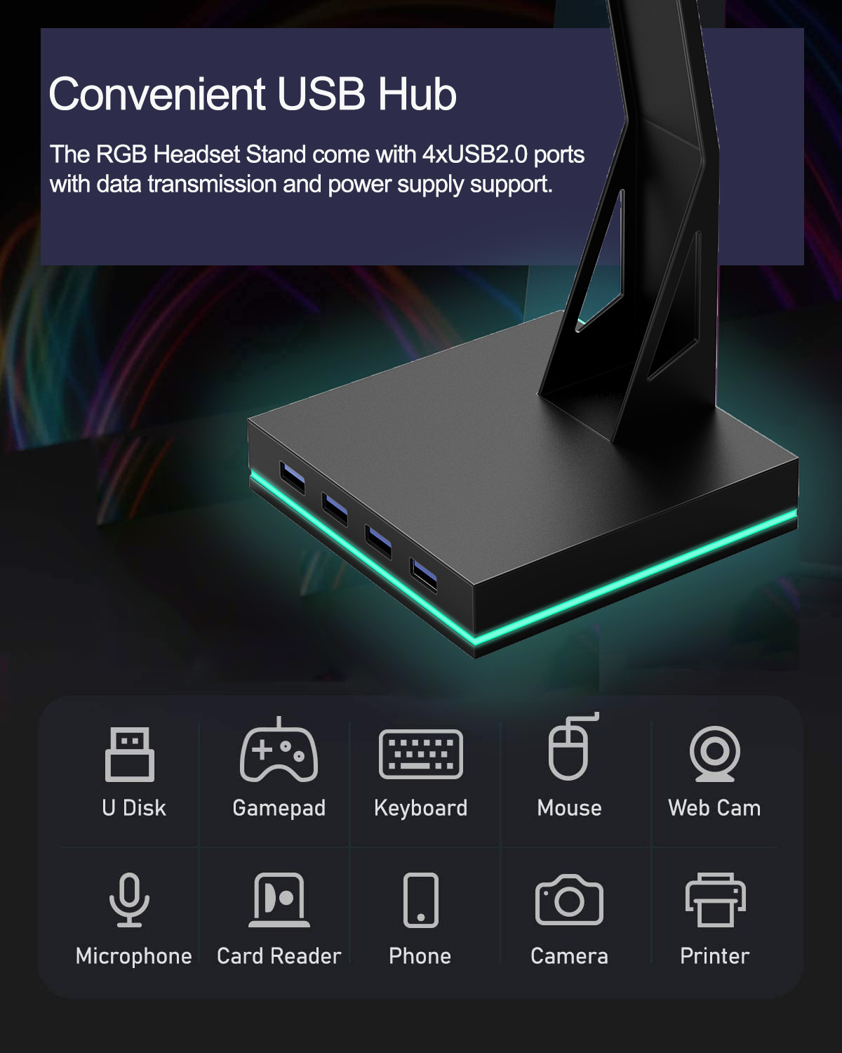 ホットセール RGB ゲーミングスタンド 4 USB 2.0 - Usb Hub Gaming のレビューと価格