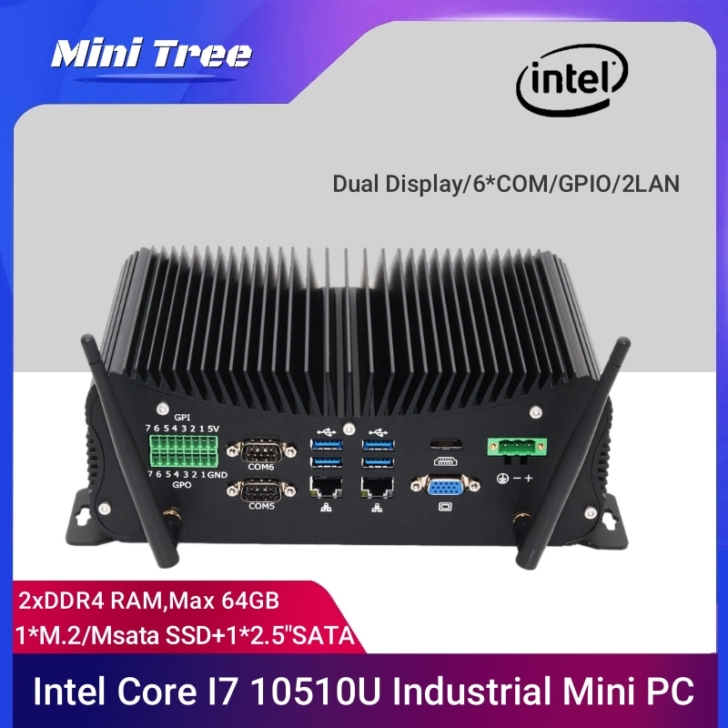 ファンレス産業用コンピュータ 6xCOM GPIO Core - Intel Cpu Core I7 のレビューと価格