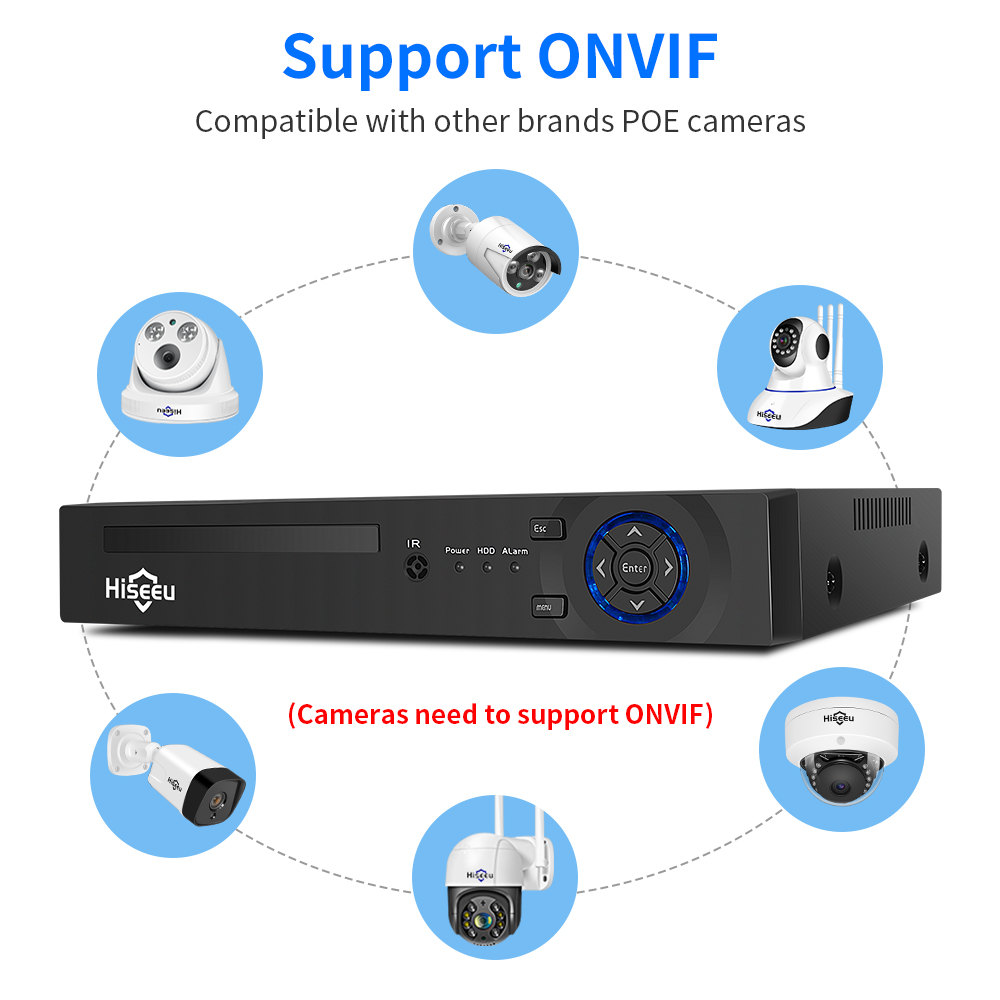 Hiseeu-監視カメラシステムキット,4ch,10ch,1 - Webcam 4K のレビューと価格
