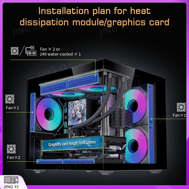 ATXゲーミングPCケース RGBコンピューターシャーシタワ - Pc Gaming Cpu のレビューと価格