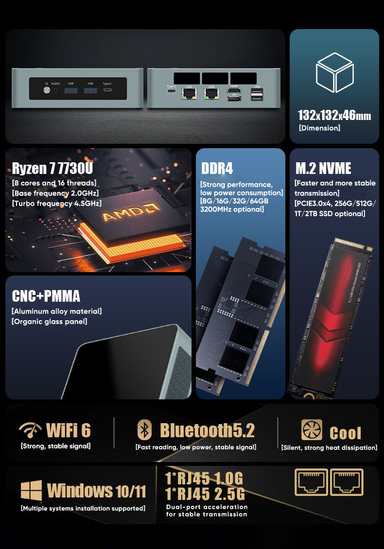Mini PC ryzen 9,6900hx,7, 6800 - Pc Gaming Amd Ryzen 7 のレビューと価格