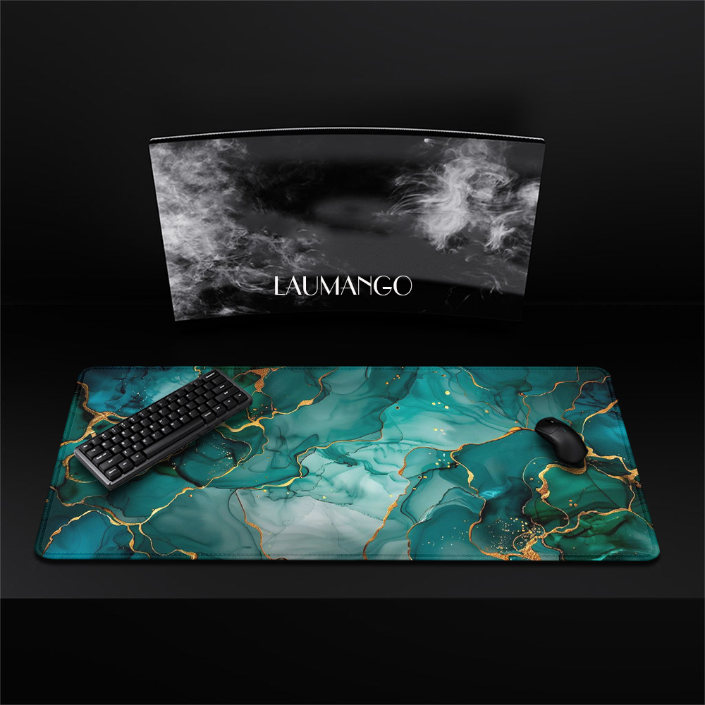 ゲーミングマウスマットダークグリーン大理石翡翠液体アニメマウ - Pc Gaming Liquid のレビューと価格