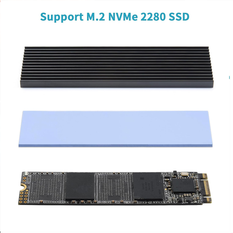 シリコンサーマルパッド付きアルミニウムヒートシンク,pcie - M.2 Ssd Heatsink のレビューと価格