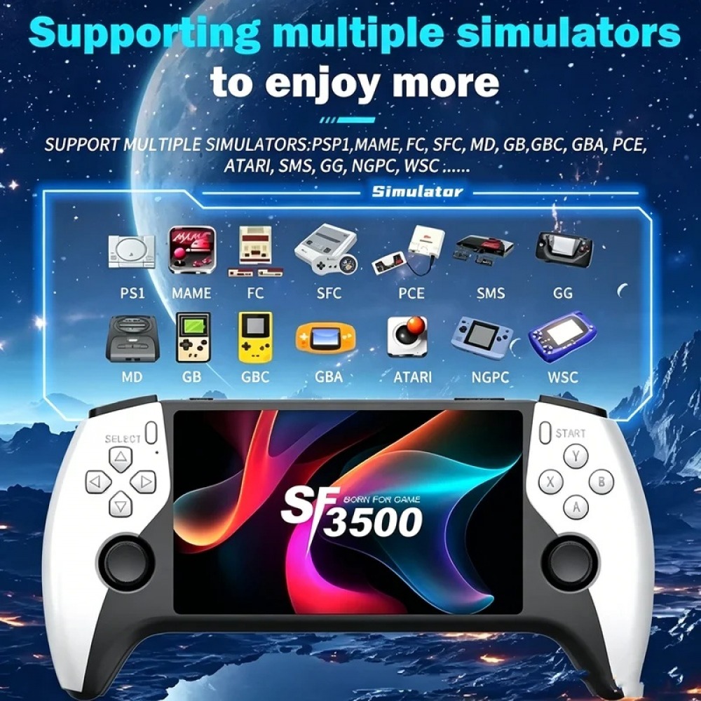 SF3500 5 インチハンドヘルドゲームコンソール PS1 - Pc Gaming Emulator のレビューと価格